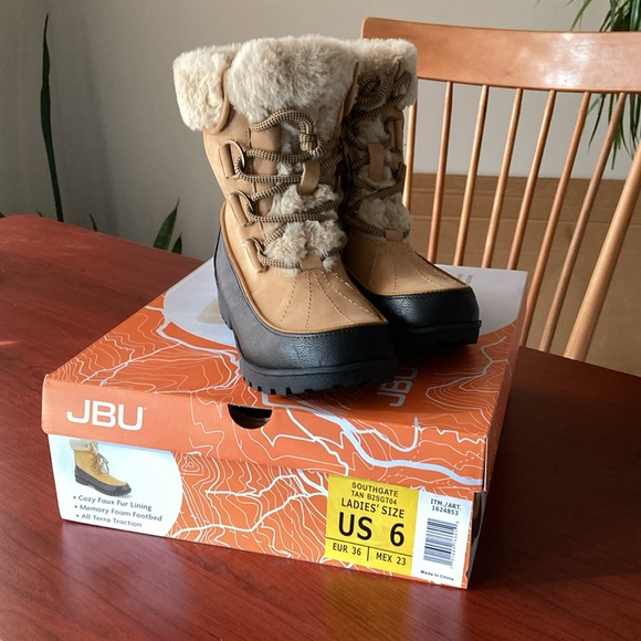 Brand New JBU Tan Winter Fur Snow Boots - Picture 3 of 10